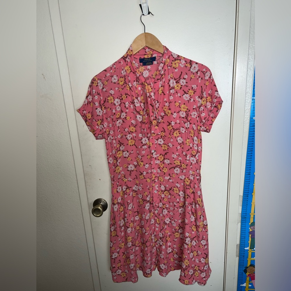 RALPH LAUREN ABOVE THE KNEE FLORAL DRESS W/pockets